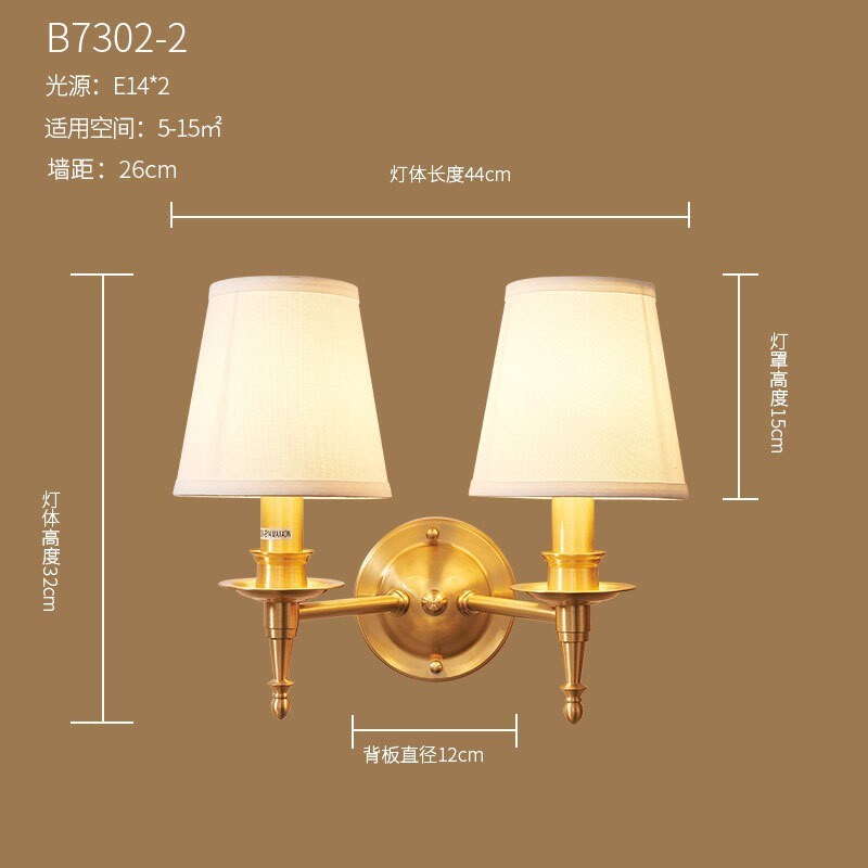 美式全铜客厅吊灯轻奢布艺奶油风灯具极简约现代主Y卧室餐厅灯