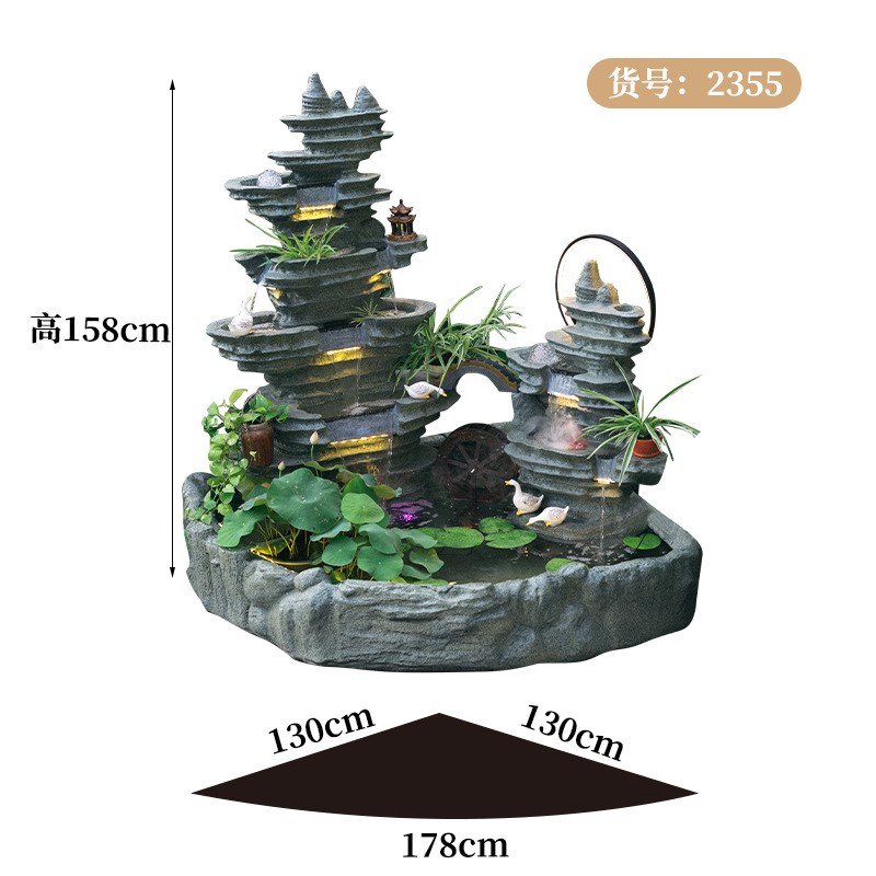 大型假山流水喷泉摆件别墅花园庭院户外阳台鱼池装饰品.办公室景