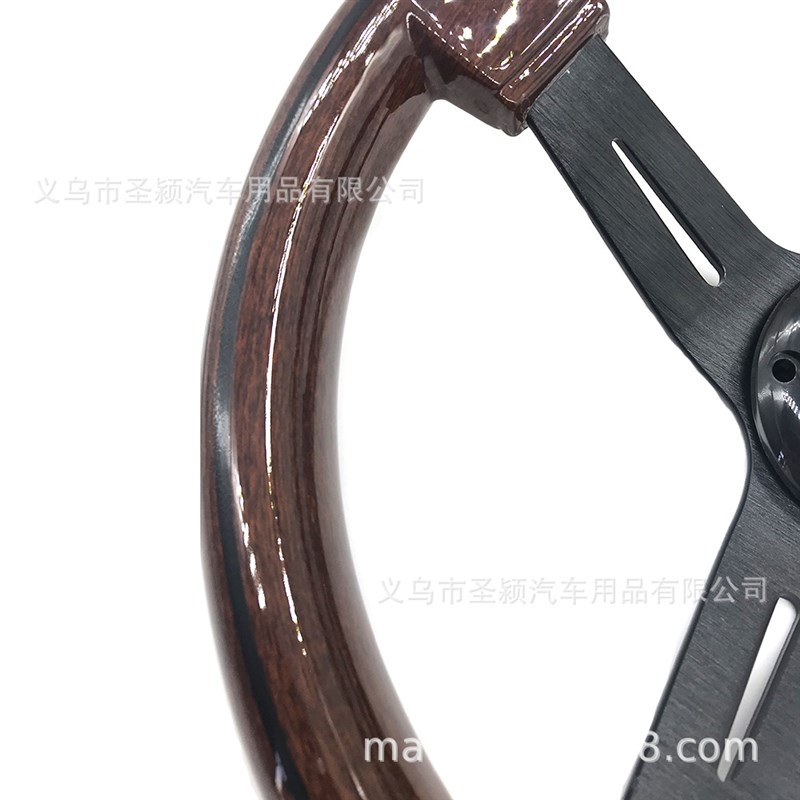 热销汽车改装方向盘桃木纹w转向盘转向控制器赛车改装方向盘