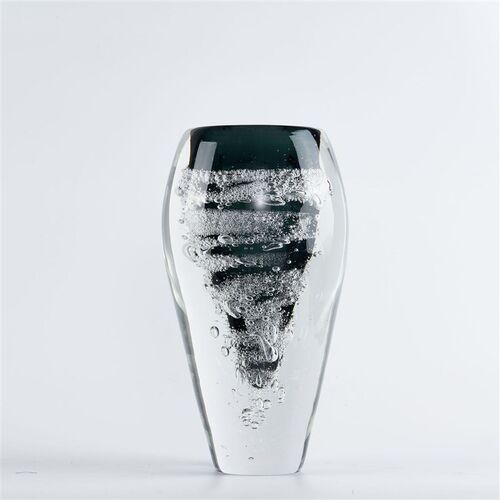 创意水墨透明玻璃花瓶客厅插花z轻奢简约现代装饰品家居花器摆件