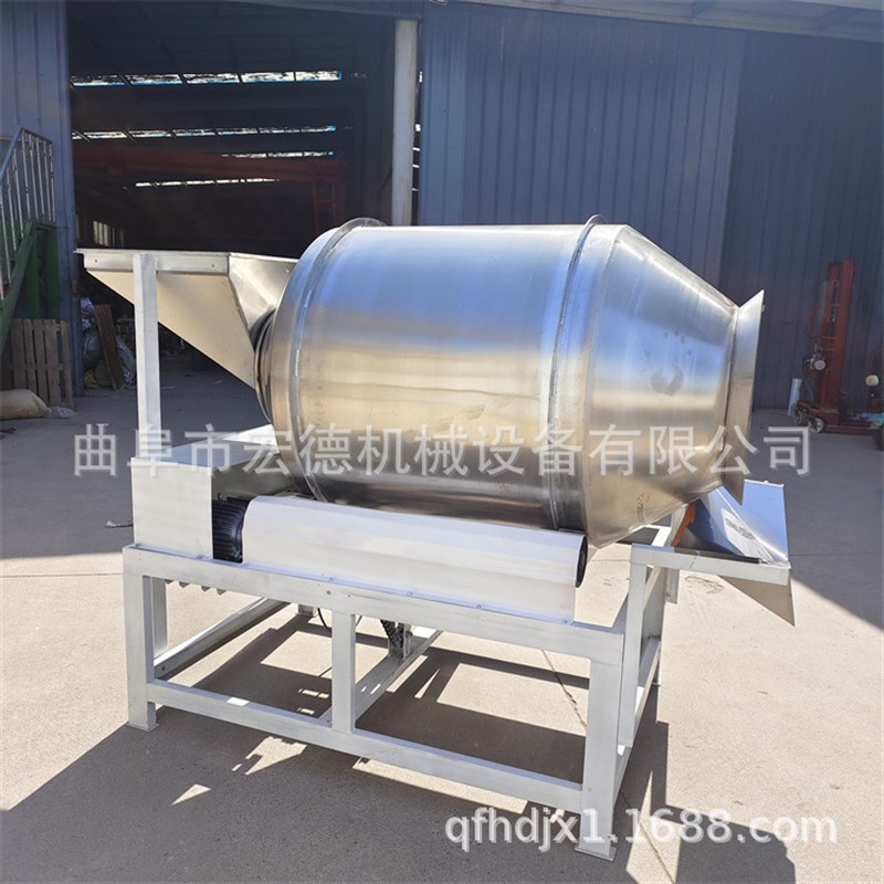 不锈钢蟹黄蚕豆滚筒拌料机 燕麦片水果干混合搅拌机