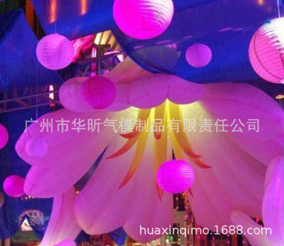 工厂现货 LED发光充气花链 充气花朵 婚礼花 婚庆气模 装饰花