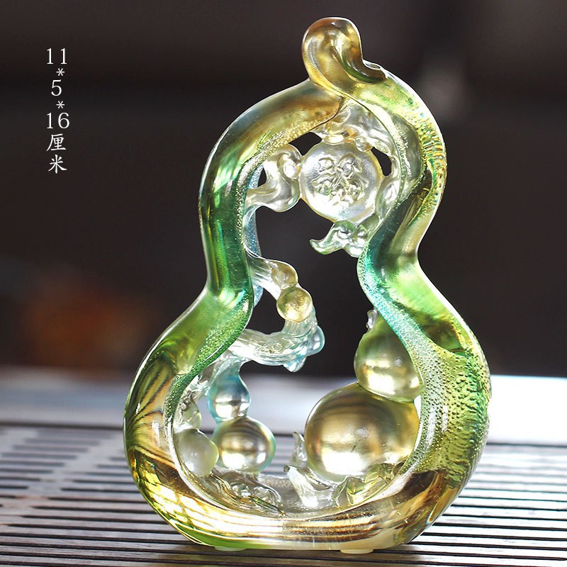 古法琉璃葫芦摆件财运福禄居w家客厅商铺前台装饰摆放贺寿中式送
