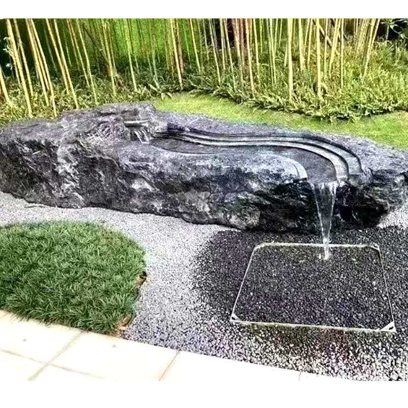石钵简约流水摆件庭院水景观小品石雕工艺品喷泉喷水池花园装饰品