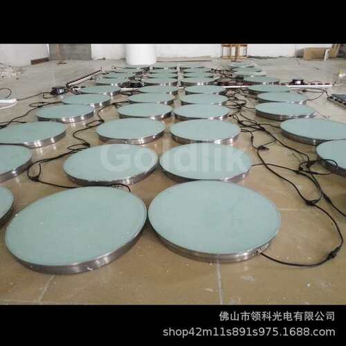 感应发光舞台地板圆形户外防水音乐彩色跑互动重力感应LED地砖灯