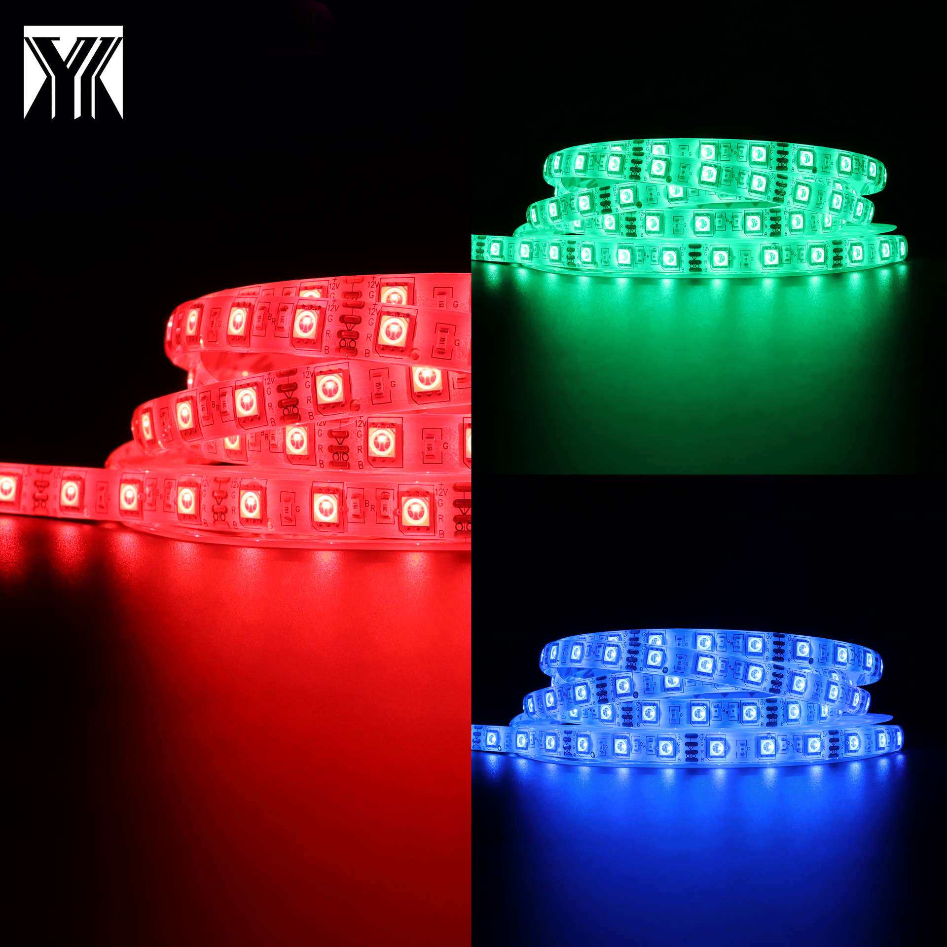 12v5050 LED彩盒套装 60灯每米 RGB七彩软灯带24键44键红外控制器