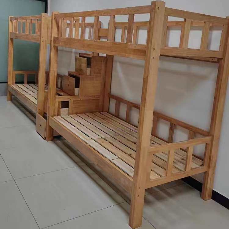 实木床上下铺双层床实木高低床上下床子母床加高护栏带抽屉儿童床