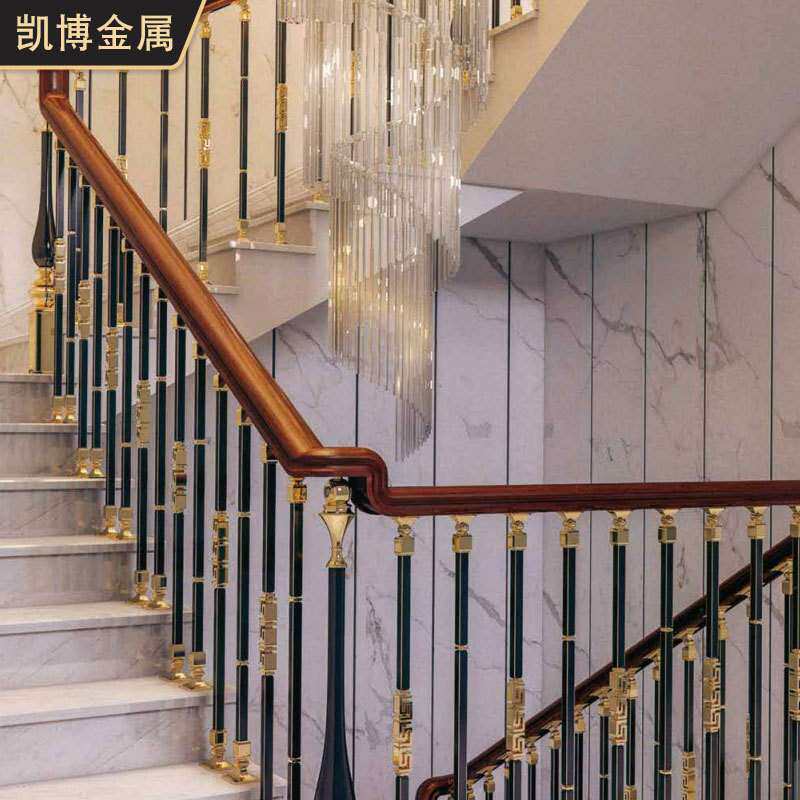 轻奢楼梯立柱各种规格款式制定 家用别墅阁楼楼梯单支铜铝立柱