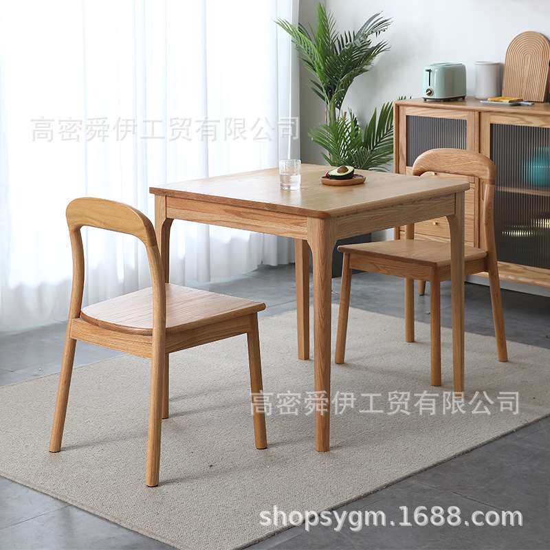 简约客厅饭桌家用小方桌北欧实木奶茶店咖啡桌休闲棋牌正方形桌子