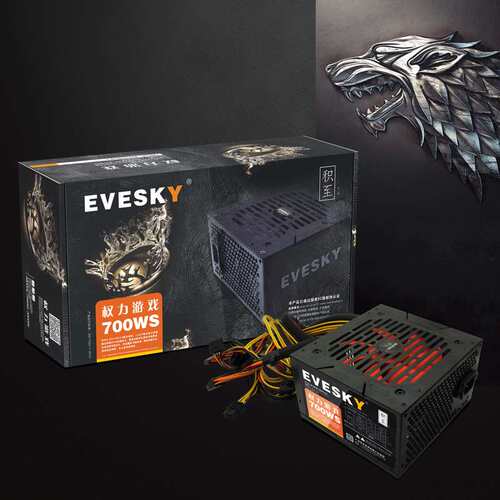 EVESKY 积至 700WS电脑电源台式主机电源额定500W双6pin显卡供电
