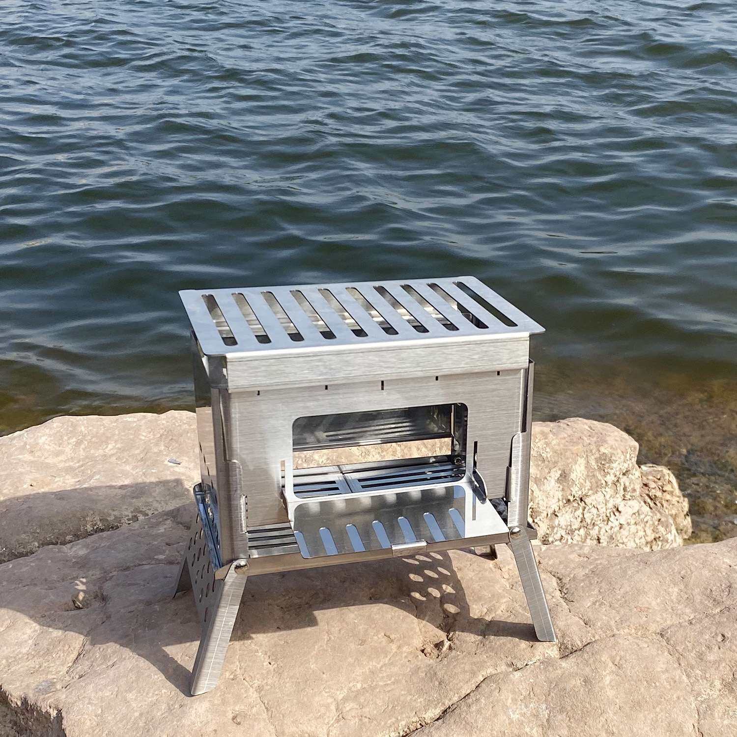 户外柴火炉bbq烧烤架迷你烧烤架烤炉野营焚火炉野餐自架烧烤用品