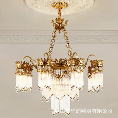 法式奢华水晶吊灯全铜客厅餐
