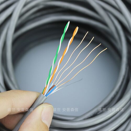 8芯纯铜芯超五类网线家p用工程装电脑网络线材cat5类全铜网线300