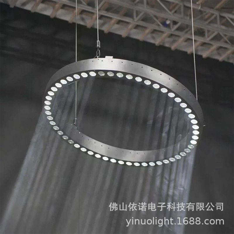 新款LED圆形七彩旋转升降舞台效果灯大型演唱会现场升降光束圆环