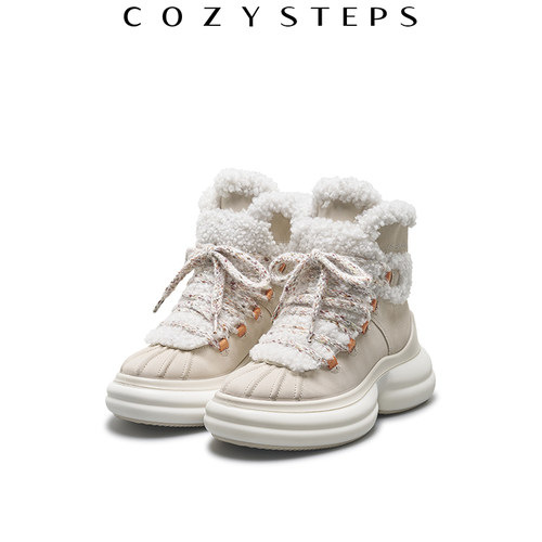 COZY STEPS可至冬季新款厚底加绒贝果雪地靴 8128
