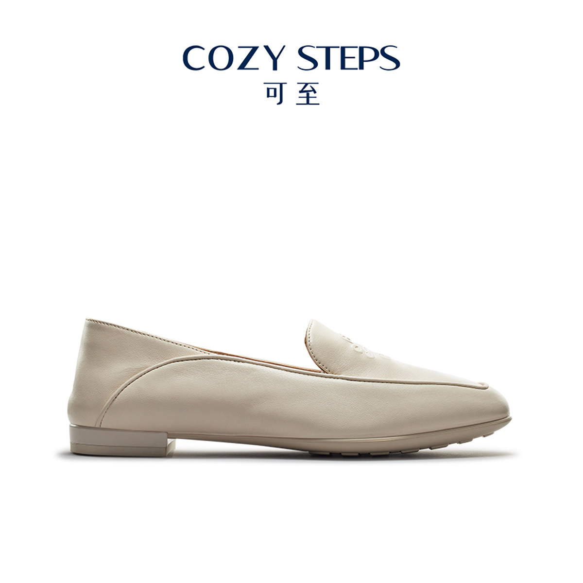 COZY STEPS可至春季时尚复古休闲撞色圆头女式平跟单鞋乐福鞋5136 - 实物图