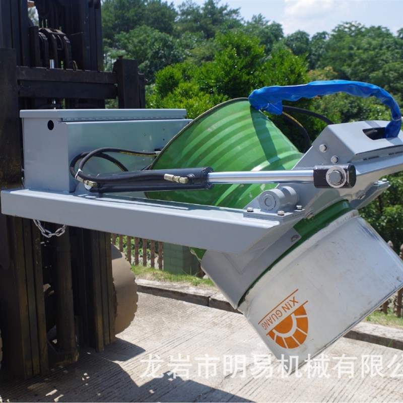 叉车配套液压抱h桶器无线遥控自动翻桶器旋转油桶夹纸卷型加工搬