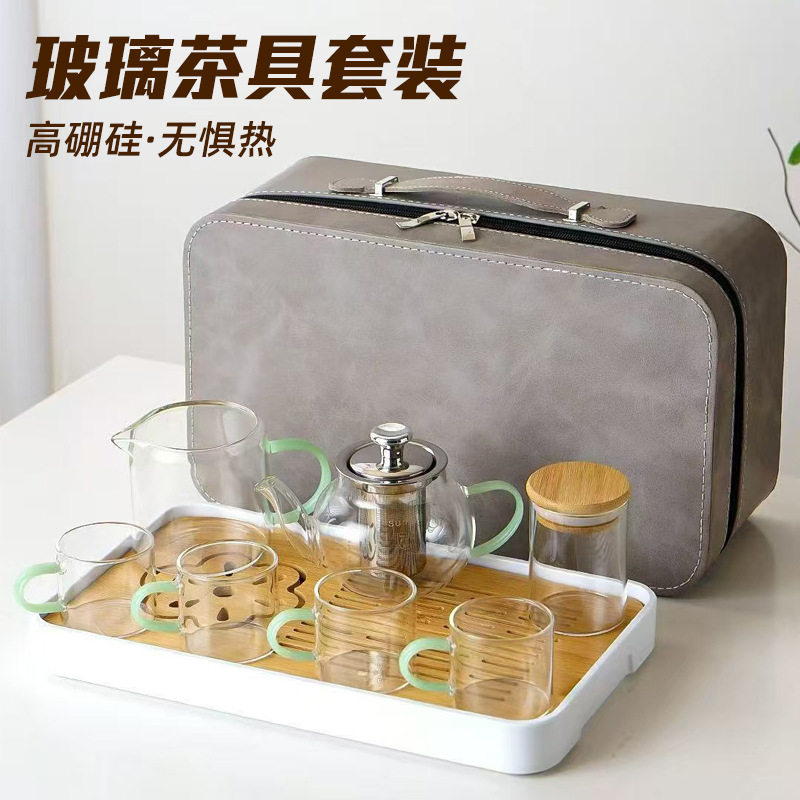 玻璃茶具套装高硼硅耐热玻璃茶具麦穗杯壶商务家用水具套装