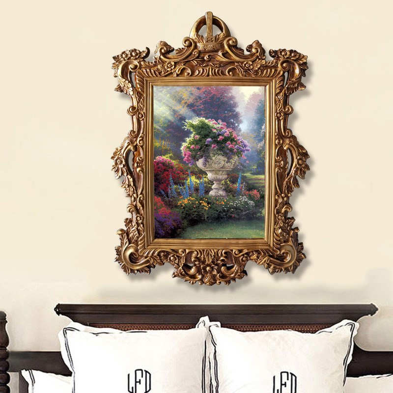 欧式油画框复古艺术品外框玄关装裱镜框照片相框S客厅背景装饰相
