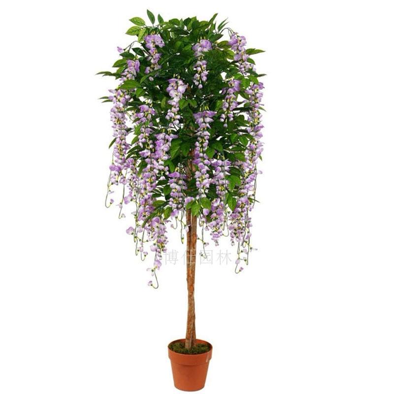 玻璃钢植物大型仿真桃花树喜庆装饰假树道具蓝花楹橄榄树豆花树