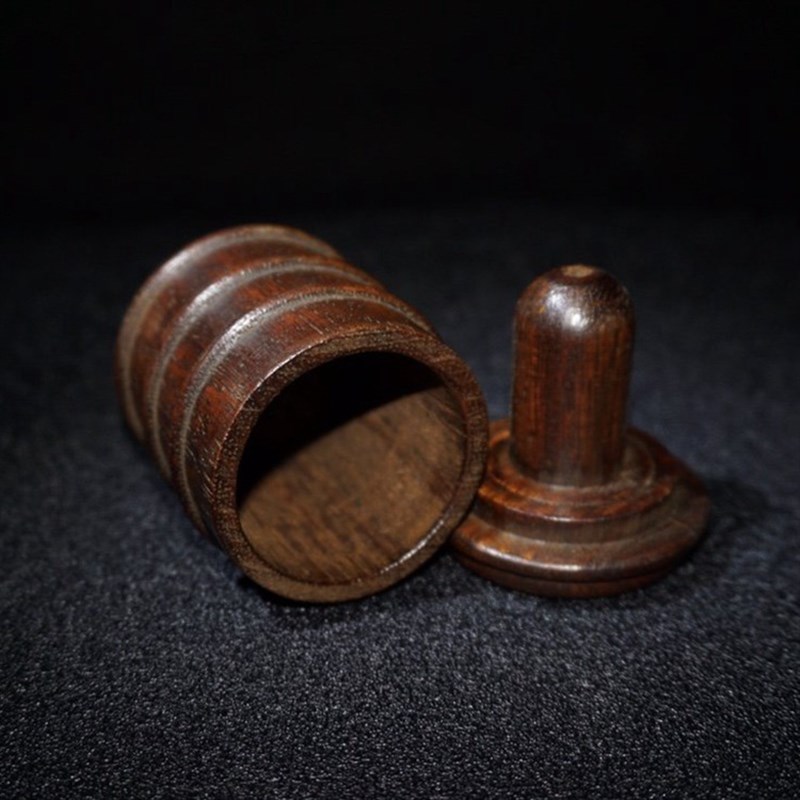 古玩古董文玩杂项仿古收藏老物件C手工花梨木扳指盒 珠子颜色随机
