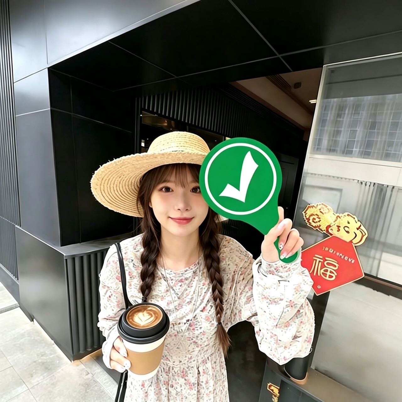 桃黑黑举牌!对错手牌PVC板抽象美食测评手牌旅行转场打卡拍照道具