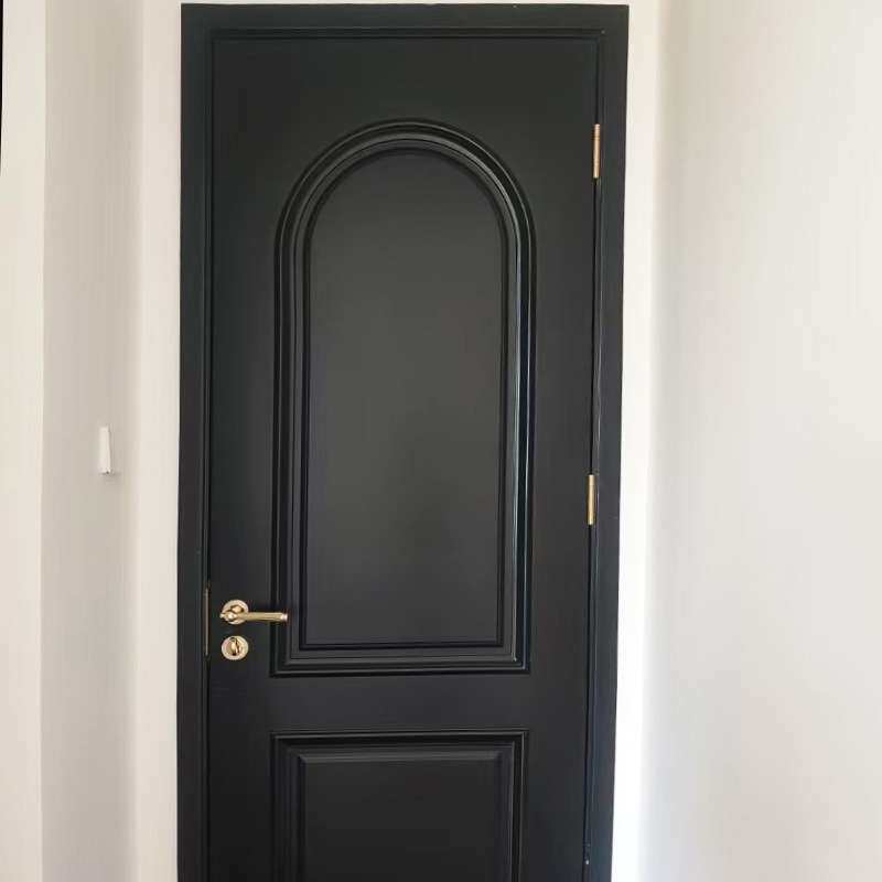 黑色复古木门意式卧室门家用门复合烤漆实木门扣线厨房实木烤漆门