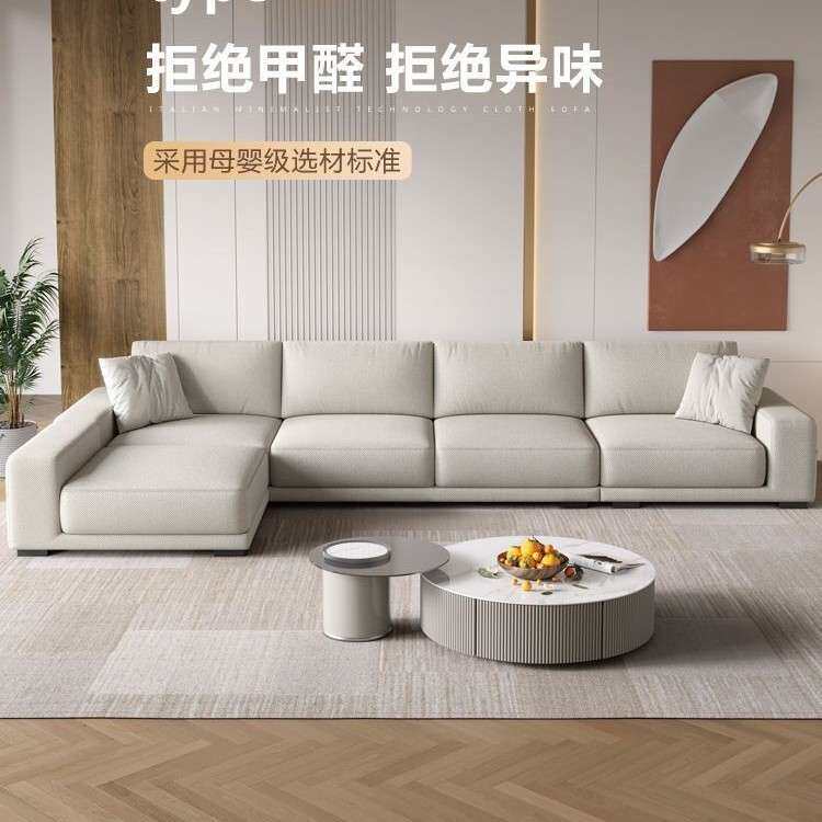 欧式简约麻布布艺沙发三四人位组合全实木可拆洗大小户型客厅直排