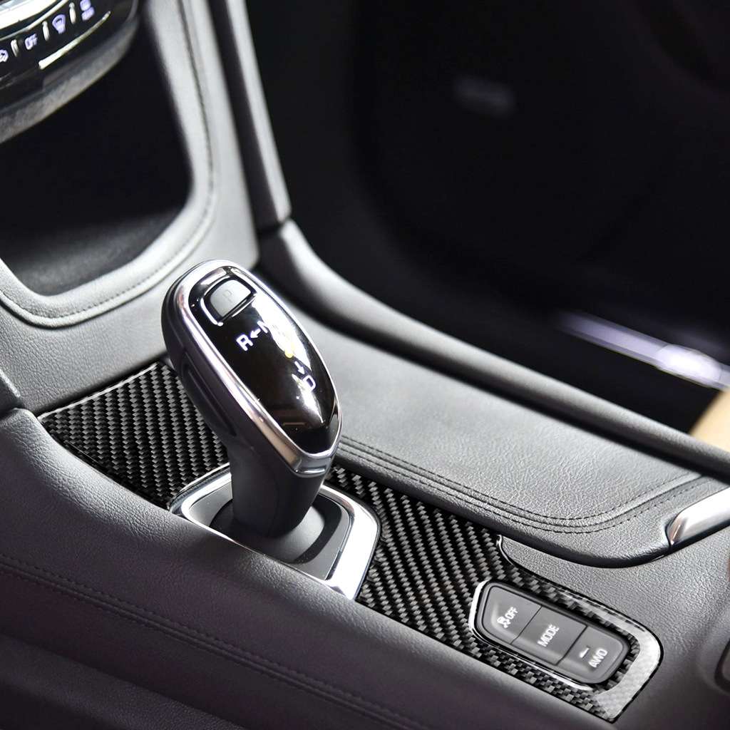 适用凯迪拉克Cadillac xt5汽配内饰碳纤维档位面板改装配件贴纸