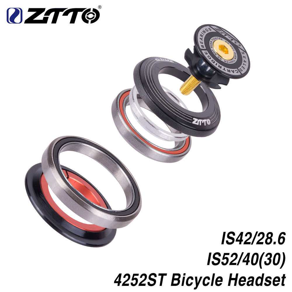 ZTTO 42 52mm山地车自行车前叉轴承碗组配件椎管转直管培林腕组