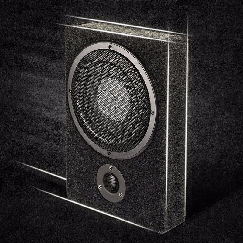 跨境汽车8寸12V超薄带高音低音炮木质内置大功率重低音车载低音炮