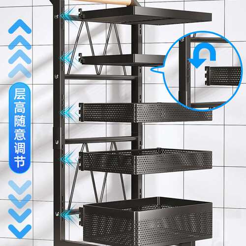 落地小推车置物架蔬菜餐具可移动多层储物架卧室厨房调味料收纳架