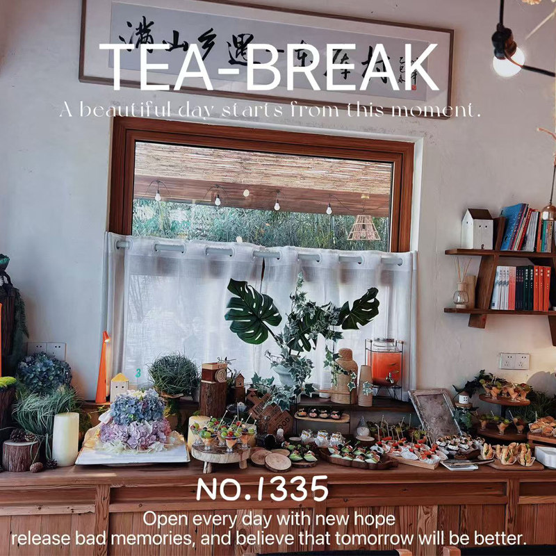 森系木桩茶歇甜品台公司下午茶定制婚礼甜品台自助餐茶歇点心上海