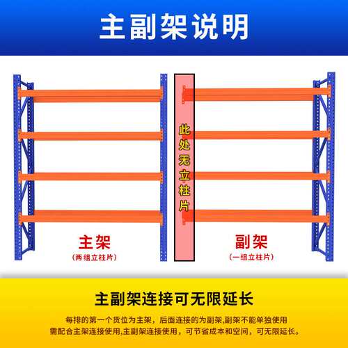 工业重型货架工厂仓库重型仓储货架加厚载重1-8T承重货架横梁货架