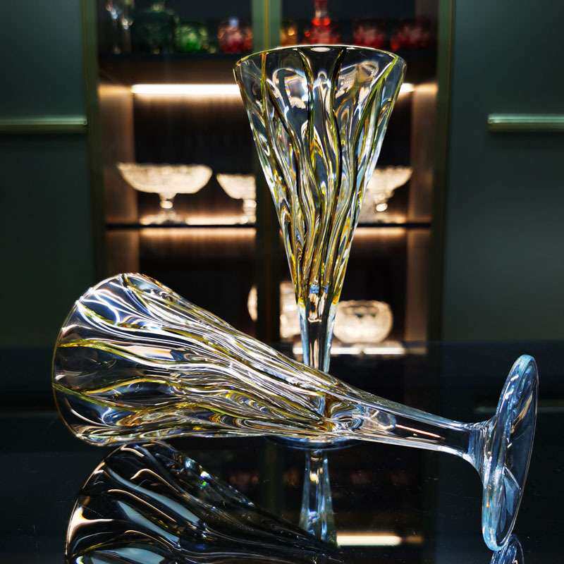捷克BOHEMIA波西米亚原装进口水晶玻璃酒具套装 新款描金酒杯酒具