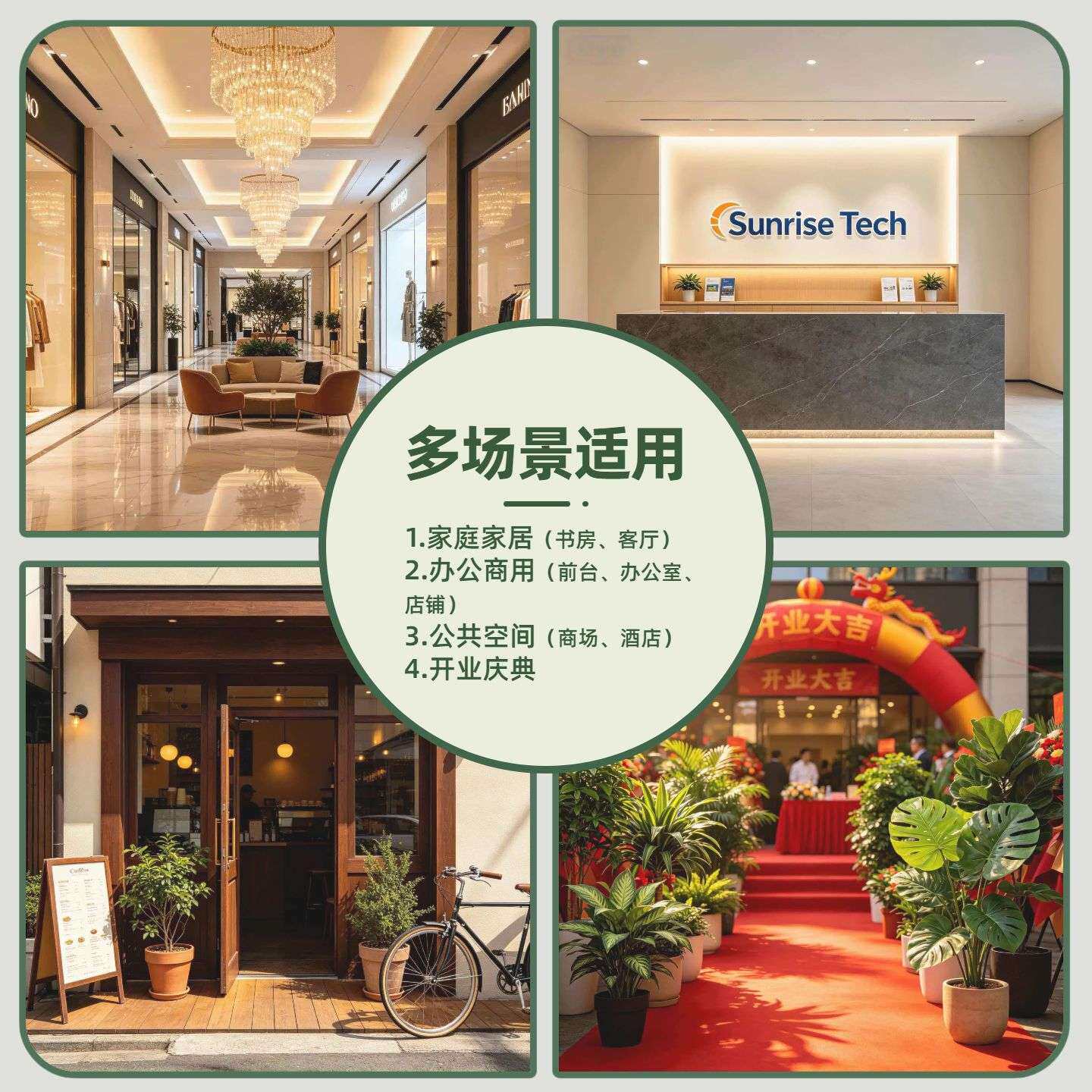 天昆仿真发财树商场店铺开业装饰植物假绿植盆栽风水造景现货盆景