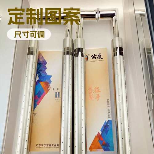 酒店大门圆管星点拉手可印LOGO图案中砂拉手白钢玻璃门简约拉手