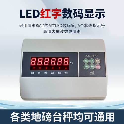 上海耀华XK3190-A6称重控制仪表平台称地磅台秤电子称表头显示器