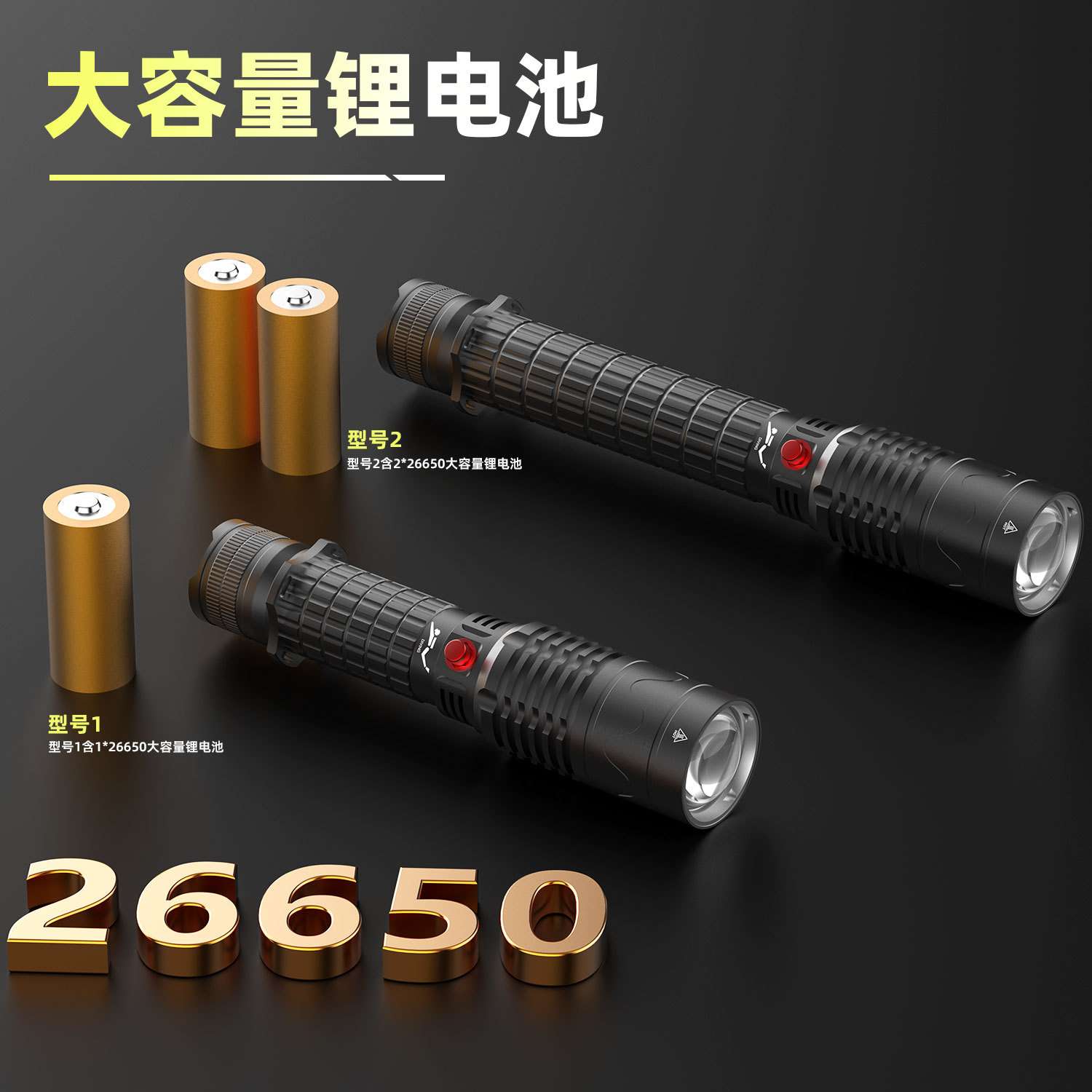 跨境P70变焦潜水手电多功能伸缩调焦远近光可调水下专业潜水手电