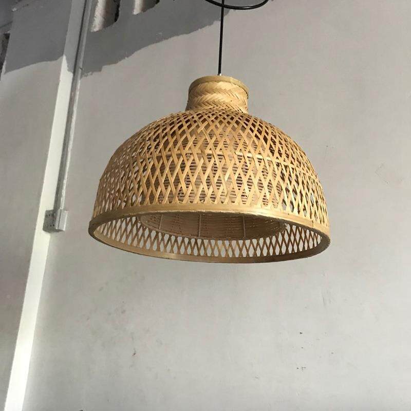 竹新中LQX吊式禅意竹艺铺商用日式灯具丝花瓶吊灯竹篾编店织藤编