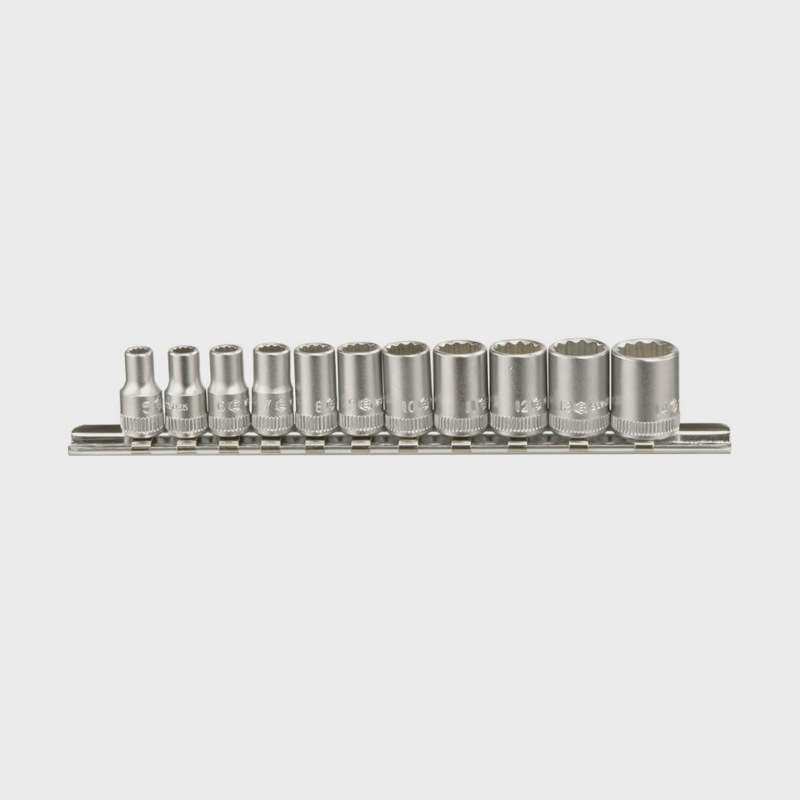天赋工具1/4" 6.3mm 11件套公制12角手动套筒组十二角TW-211M