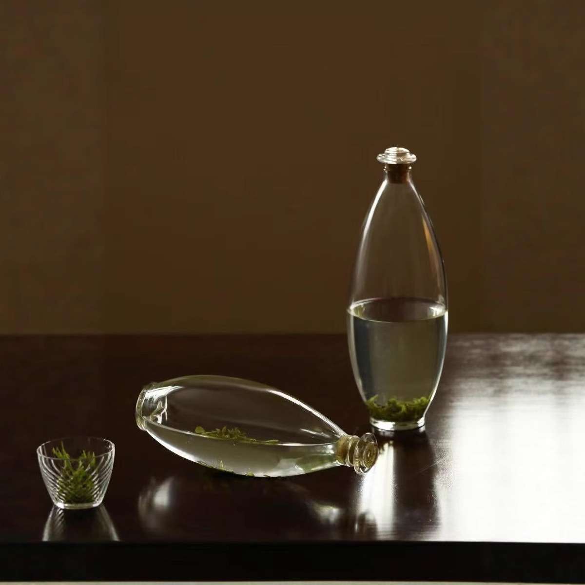 高硼硅玻璃冷泡瓶绿茶泡茶器密封酒瓶家用多功能水培容器花瓶花插