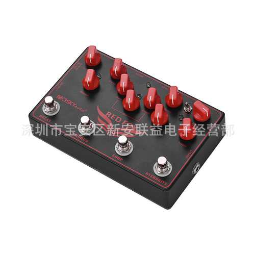 MOSKY RED FOX吉他合成效果器 延迟+合唱+循环+过载4合1效果踏板