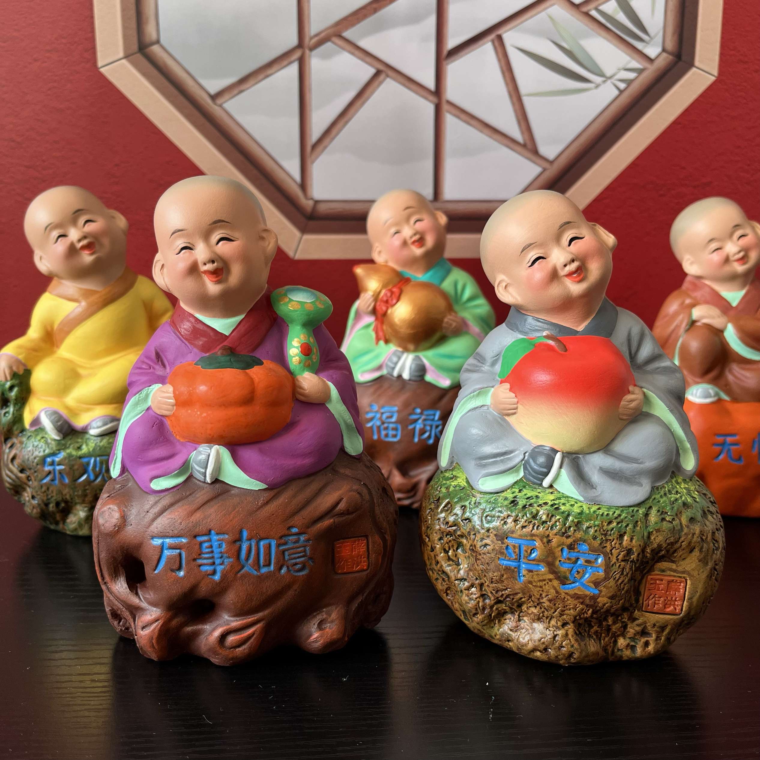 小沙弥摆件天津特色泥人张纪念品桌面摆件中国风泥人手工艺