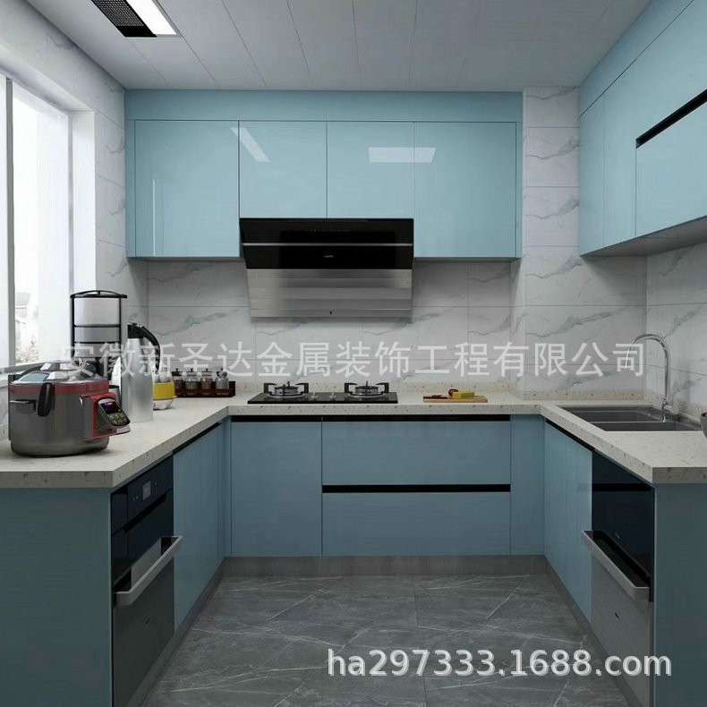 新款家用整体厨房不锈钢橱柜样式水槽一体灶台组装柜子生产厂家