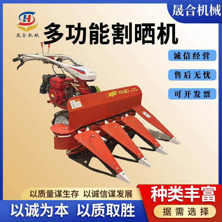 玉米秸秆割晒机机手推式汽油割晒机家用前置甜象草皇竹草收割机