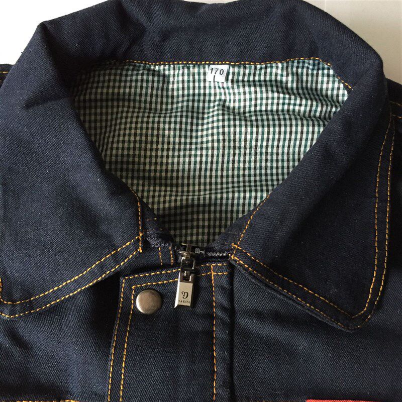 加厚牛仔工作服套装防烫服电焊服车间维修服耐磨电工服防尘工厂服