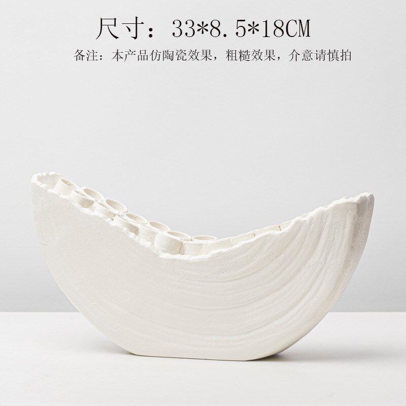 简约现代创意几何不规则多孔树脂花瓶花器摆件软装客厅茶几装饰品