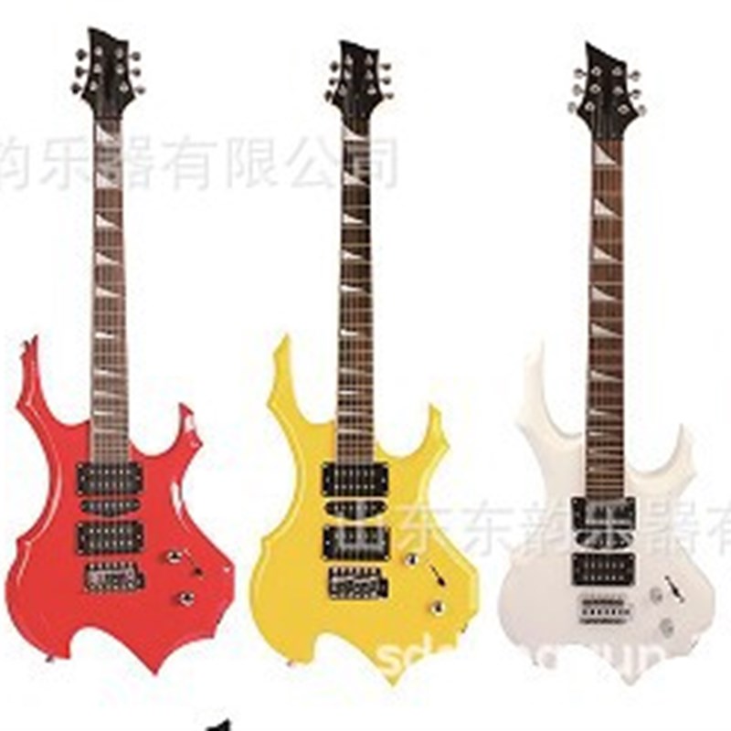 新款搭配24品异型火焰电吉他套装学习入门初学吉他套装音箱