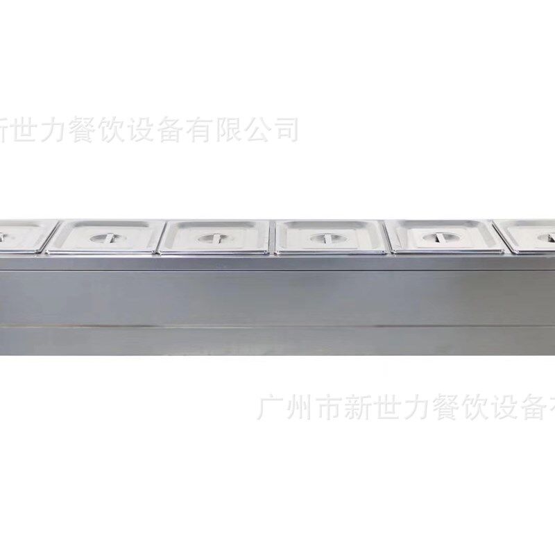 商用不锈钢保温售饭台台式保温汤池小碗菜保温台快餐车带玻璃罩